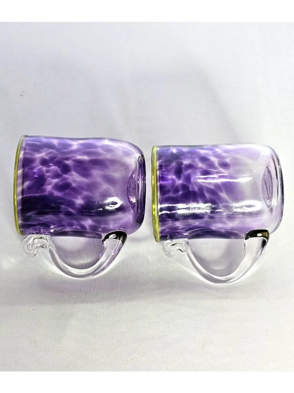 2 Vtg 1994 Signed Hand Blown Art Glass Mugs Pacific Northwest Studio Glass Polly - Picture 8 of 11